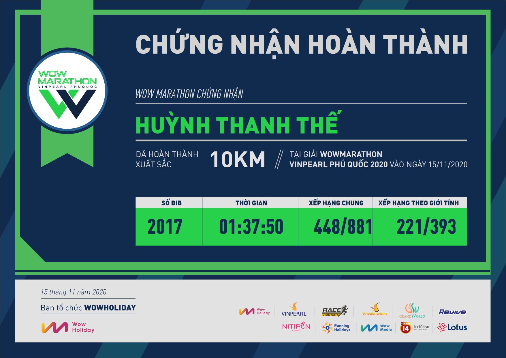 2017 - Huỳnh Thanh Thế