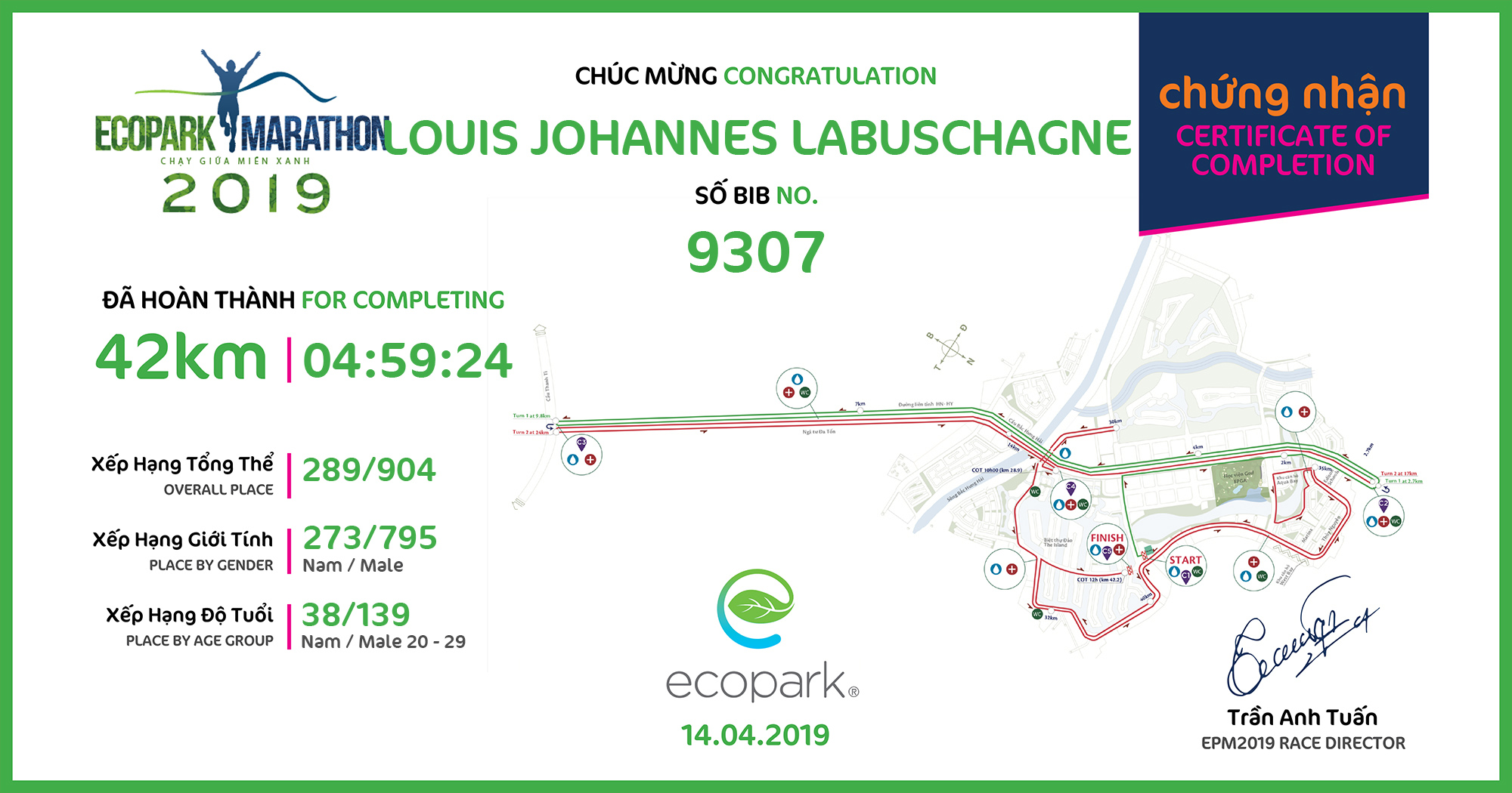 9307 - LOUIS JOHANNES LABUSCHAGNE